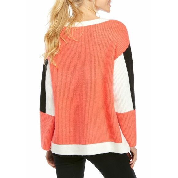 New! ADYSON PARKER Women's Colorblock Oversized Sweater Cozy Warm Sweater - Picture 2 of 4